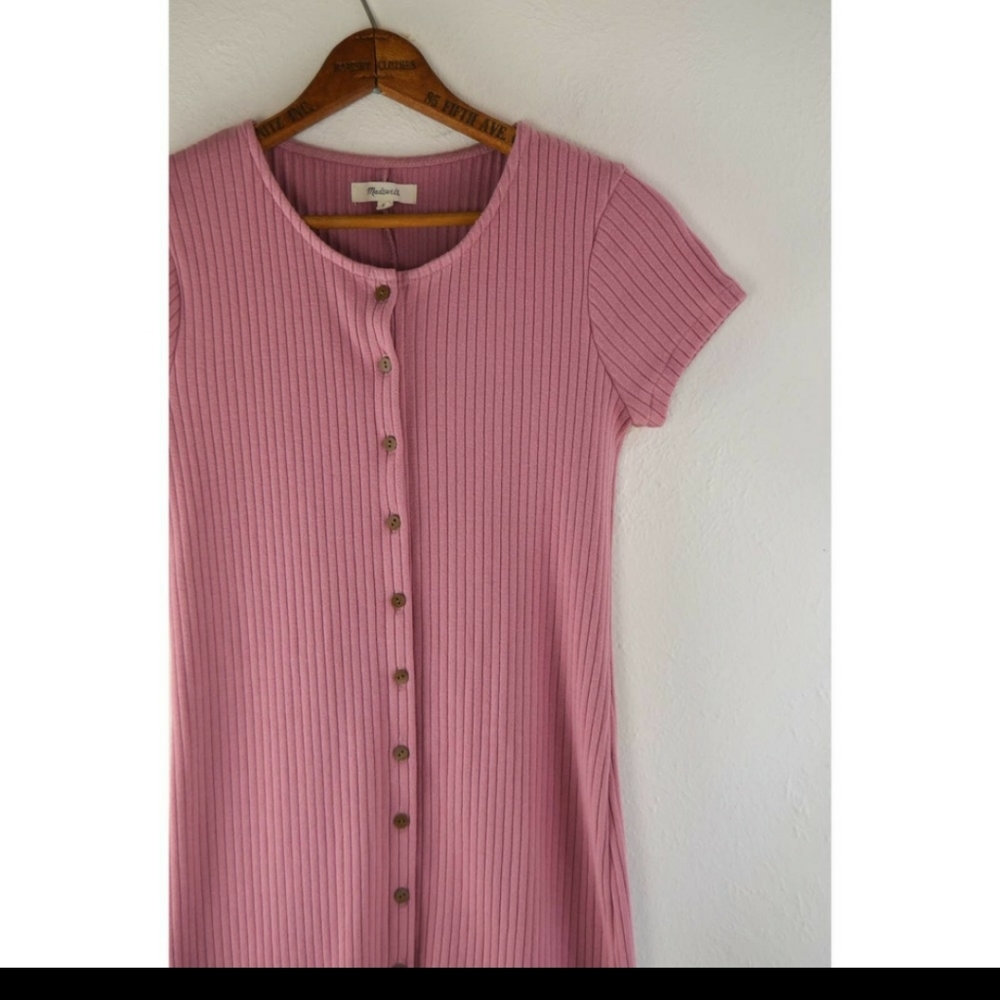 Madewell ribbed button front dress